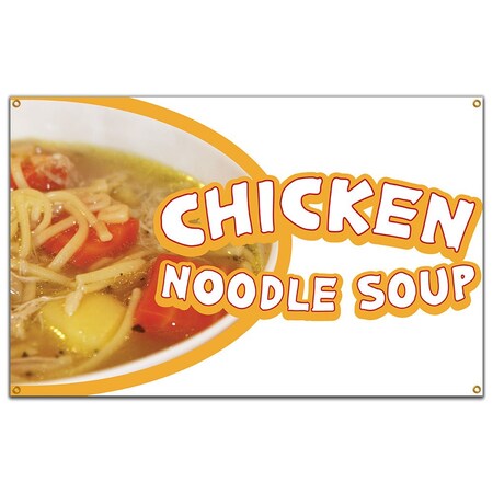 Signmission Chicken Noodle Soup Banner Concession Stand Food Truck Single Sided B-120 Chicken Noodle Soup19